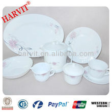 Wright White Milk Kyocera Opal Glass Tableware Dinnerware Sets Shrink Wrap Packing / Loaf Dishes plates Bowls Mugs Cups Saucers